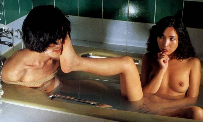 Mistress and slave in bathtub